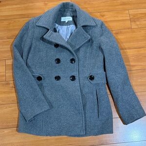 Calvin Klein Gray Wool Peacoat Coat size PS Petite Small